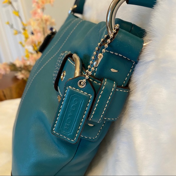 Coach Handbags - Coach Leather Soho Slim Duffle Bag in Teal